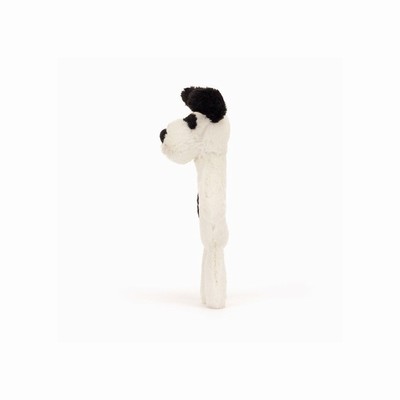 Jellycat Bashful Black & Cream Puppy Ring Rattle New Zealand | DGBFN3984